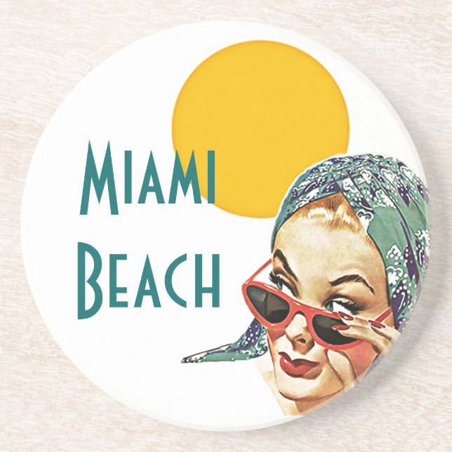 Coaster ~ Vintage Mid-Century Style Red Sunglasses (Front)