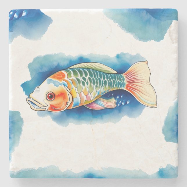 Coaster - Watercolor Series: Koi Fish (Front)