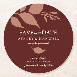 Coaster Wedding Save The Date Maroon