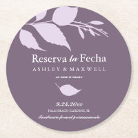 Coaster Wedding Save The Date Purple