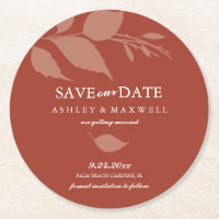 Coaster Wedding Save The Date Terracotta