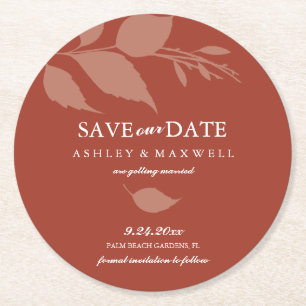 Coaster Wedding Save The Date Terracotta