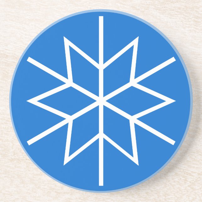 Coaster - White Snowflake (Front)