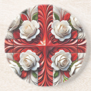 Coaster with English Roses Design