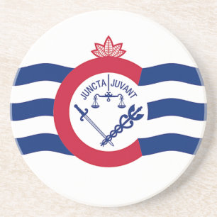 Coaster with Flag of Cincinnati, Ohio, USA
