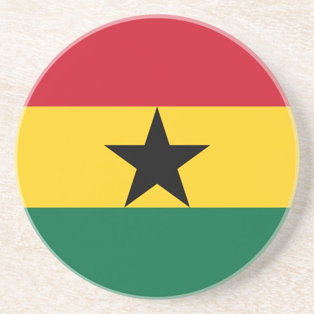 Coaster with Flag of Ghana (Front)