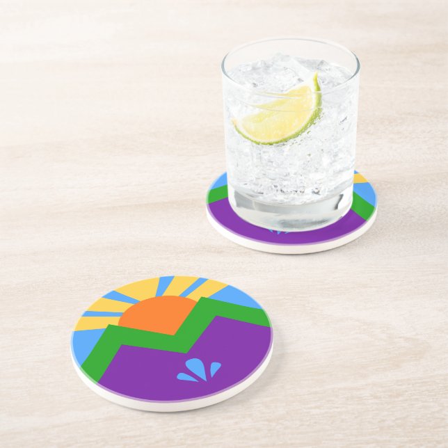 Coaster with Flag of Manitou Springs (Side)