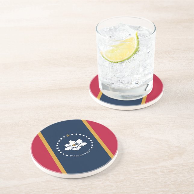 Coaster with Flag of Mississippi State, USA (Side)