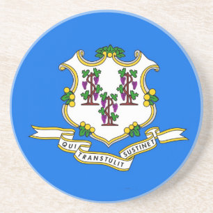 Coaster with Flag of the Connecticut, USA