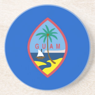 Coaster with Flag of the Guam, USA