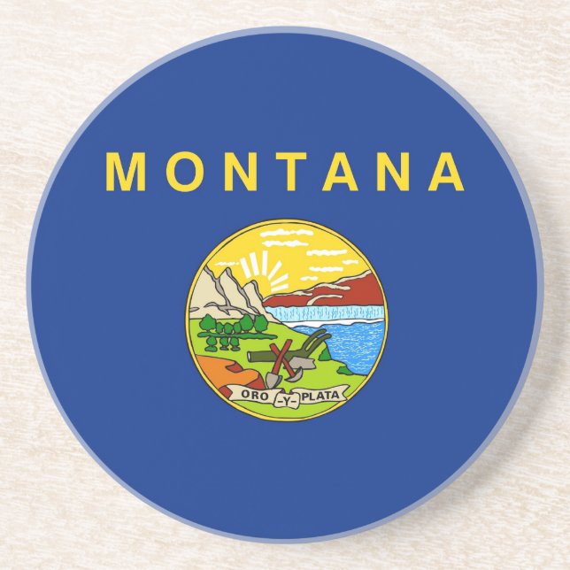 Coaster with Flag of the Montana, USA (Front)