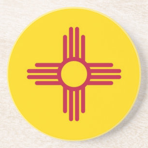 Coaster with Flag of the New Mexico, USA