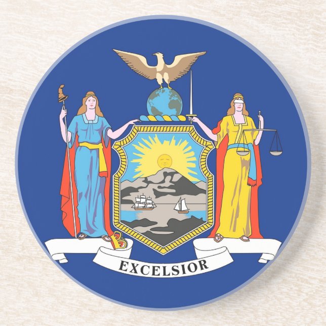 Coaster with Flag of the New York, USA (Front)