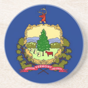 Coaster with Flag of the Vermont, USA