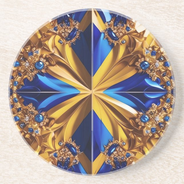 Coaster with Sweden Colours Design (Front)