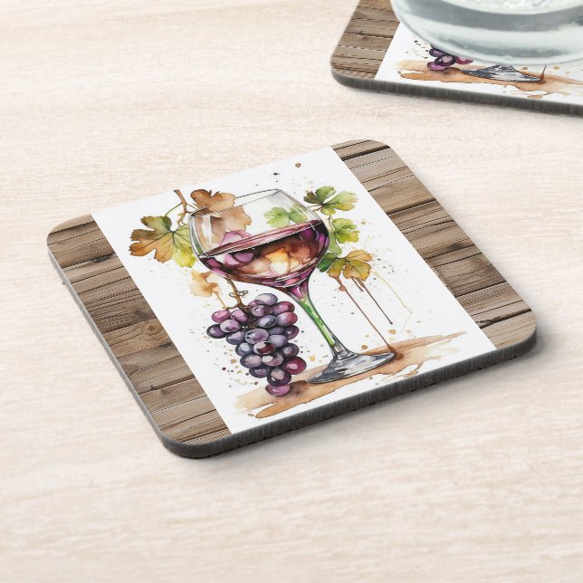 Coasters/ Doorgles/ Wine glass and Grapes Coaster (Left Side)