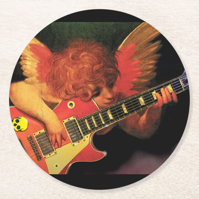 Coasters. Electric Cherub Round Paper Coaster (Front)