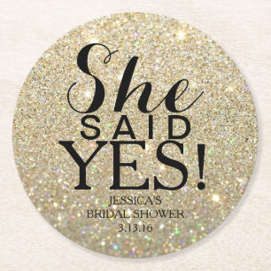 Coasters - Glitter Bridal Shower - She Said Yes
