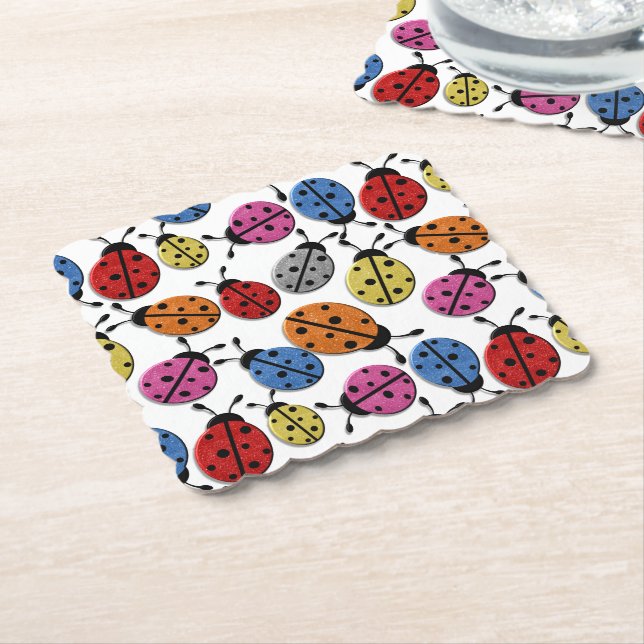 Coasters - Paperboard - Glitter Bugs (Angled)