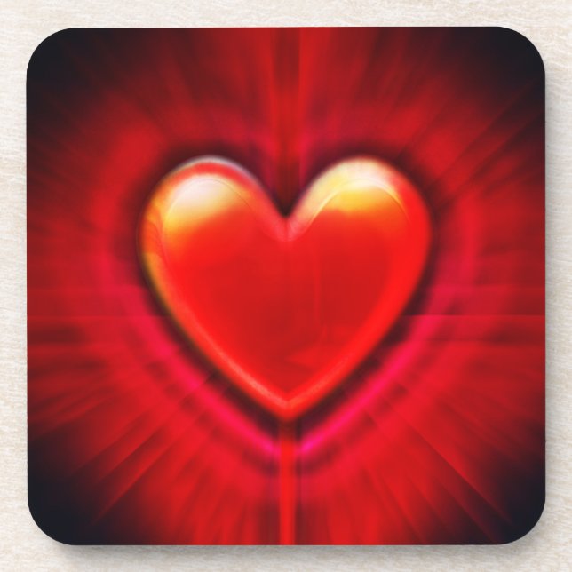 Coasters. Red black heart design plastic coasters. Coaster (Front)