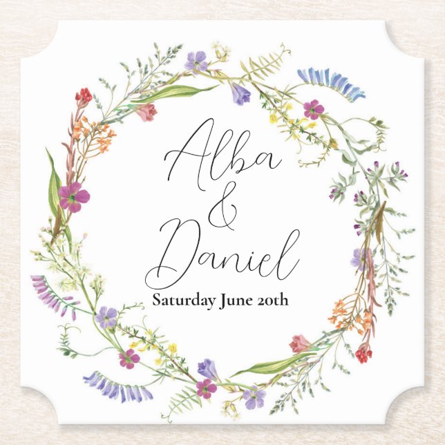 Coasters Wedding Wildflowers Floral Ditsy (Front)