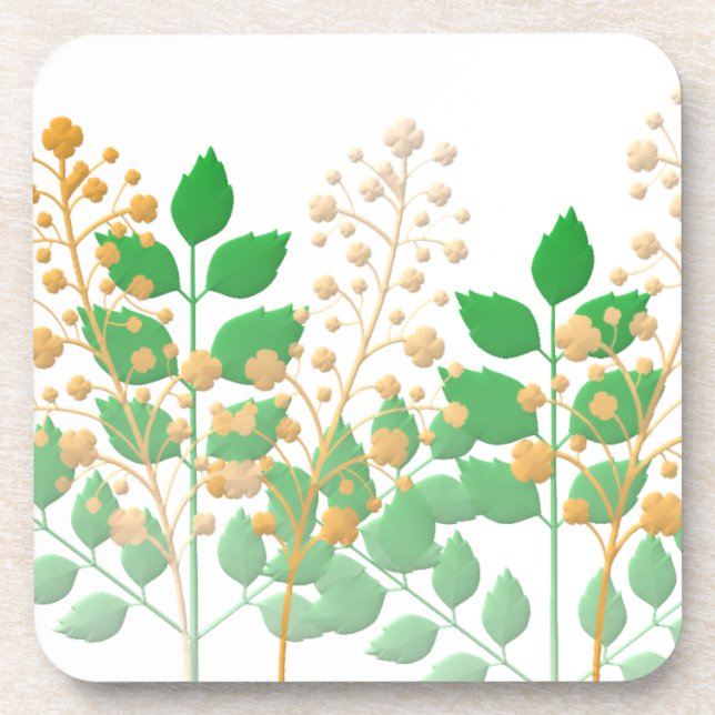 Coasters with Flowers and Leaves (Front)