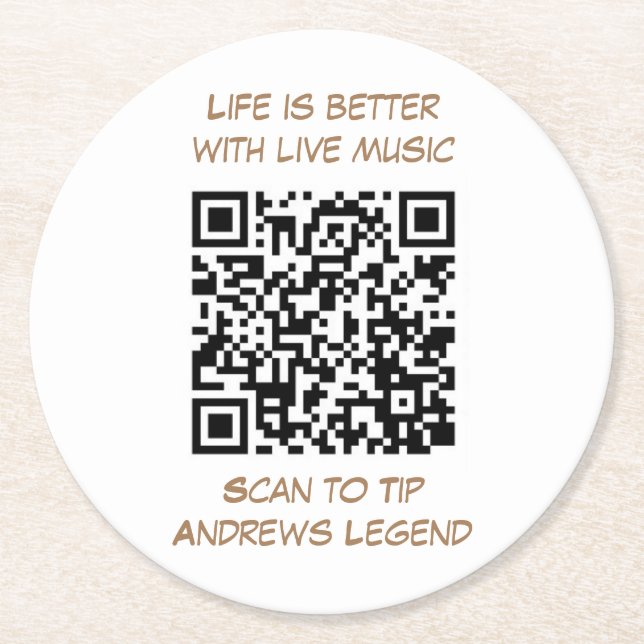 Coasters with QR Code for bar drinks (Front)
