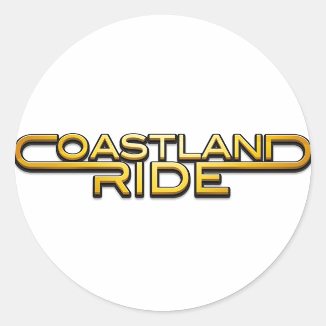 Coastland Ride — name logo Classic Round Sticker (Front)
