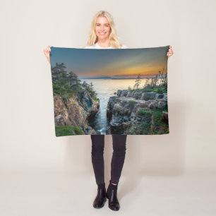 Coastline   Acadia National Park, Maine Fleece Blanket