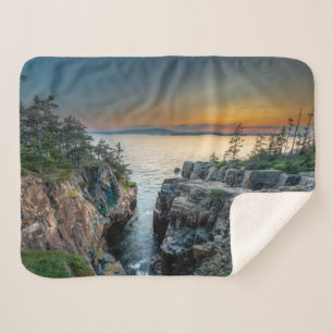 Coastline   Acadia National Park, Maine Sherpa Blanket