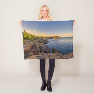 Coastline   Acadia National Park, Schooner Head Fleece Blanket