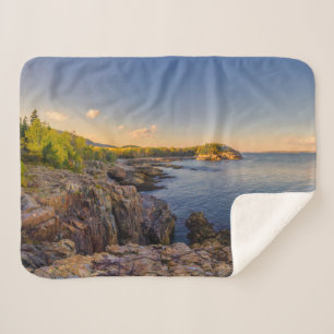 Coastline   Acadia National Park, Schooner Head Sherpa Blanket