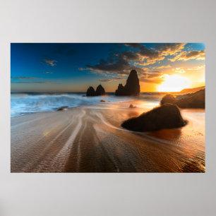 Coastline At Sunset   Northern California Poster