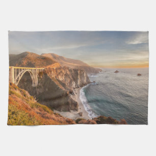 Coastline Bixby Bridge, Big Sur California Tea Towel