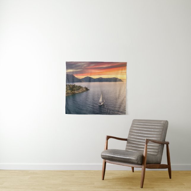 Coastline | Bodrum, Turkey Tapestry (In Situ (Horizontal))
