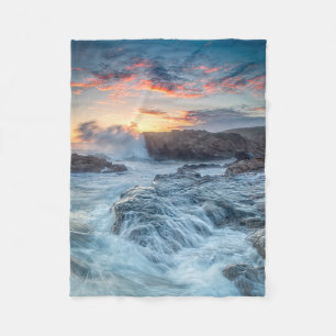 Coastline Carmel California Fleece Blanket