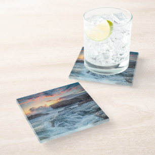 Coastline   Carmel California Glass Coaster