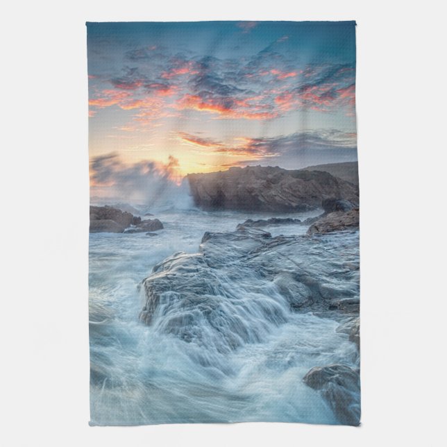 Coastline | Carmel California Tea Towel (Vertical)