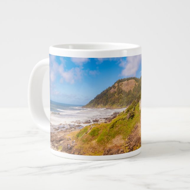Coastline | Cook's Chasm, Yachats, Oregon Large Coffee Mug (Front Left)