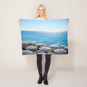 Coastline   French Riviera, Nice France Fleece Blanket