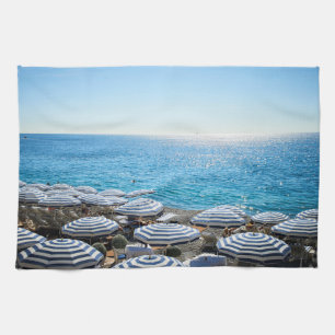 Coastline   French Riviera, Nice France Tea Towel