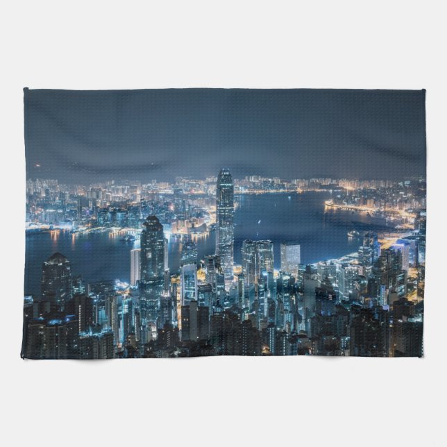 Coastline | Hong Kong Island, Asia Tea Towel (Horizontal)
