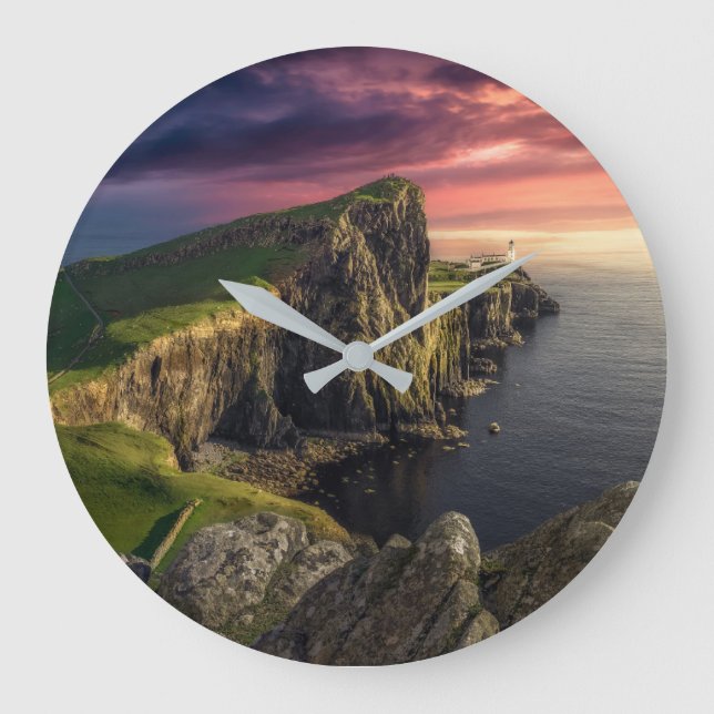 Coastline | Isle of Skye, Scotland Large Clock (Front)