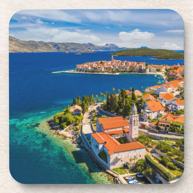 Coastline | Korcula Town, Korcula Island, Croatia Coaster (Front)