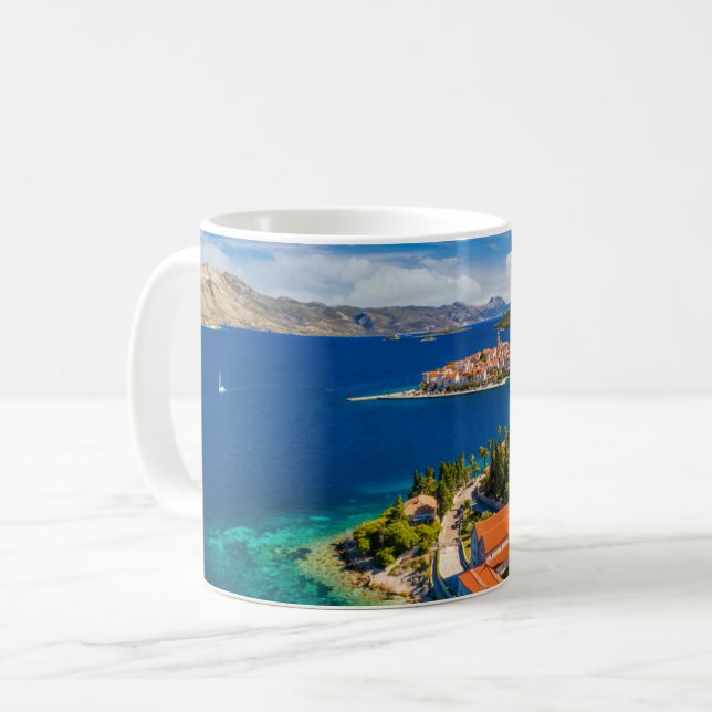 Coastline | Korcula Town, Korcula Island, Croatia Coffee Mug (Front Left)