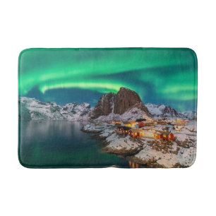 Coastline   Lofoten Islands, Hamnoy, Norway Bath Mat