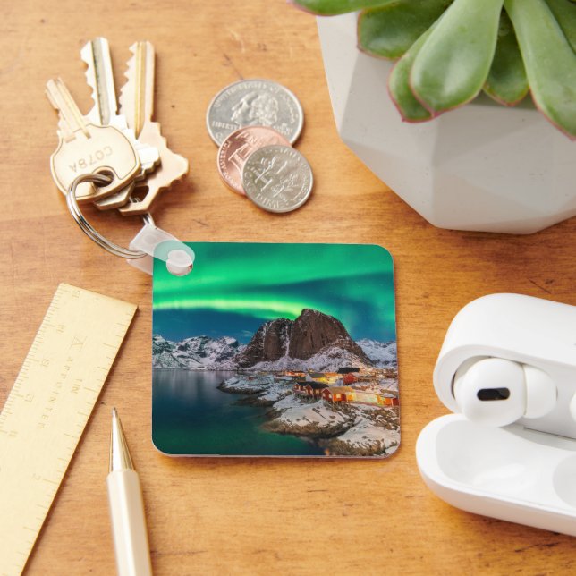 Coastline | Lofoten Islands, Hamnoy, Norway Key Ring (Desk)