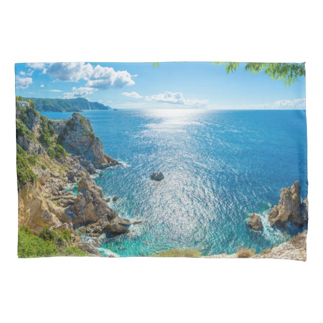 Coastline | Palaiokastritsa, Corfu, Greece Pillowcase (Front)