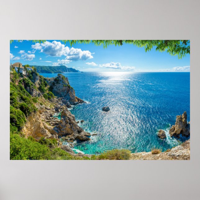 Coastline | Palaiokastritsa, Corfu, Greece Poster (Front)