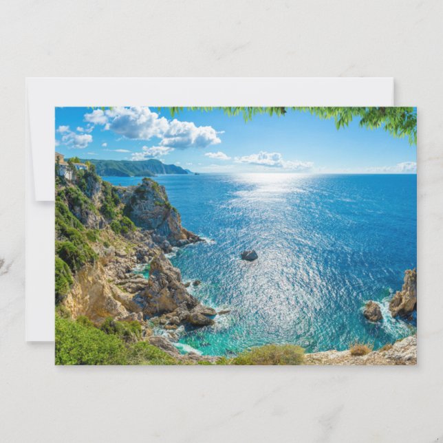 Coastline | Palaiokastritsa, Corfu, Greece Thank You Card (Front)